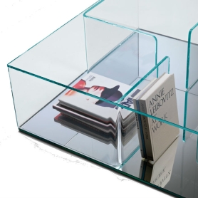 Quadra - Trasparent coffee table mirror base