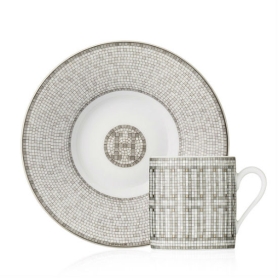 set of 2 espresso cups with saucers
