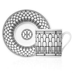 6 tazze caffè con piatto
