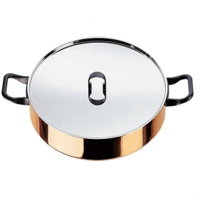 casseruola bassa rame cm 24 con coperchio 90101/20 - 90200/24