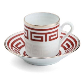 6 espresso cups with saucers