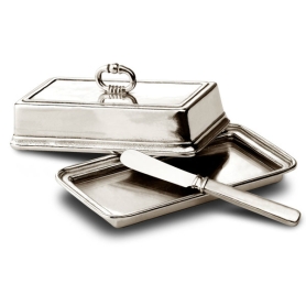 butter dish with cover and spreader