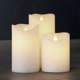 set 3 candele elettroniche in cera