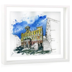 Palazzo della Meridiana - litografia con cornice
