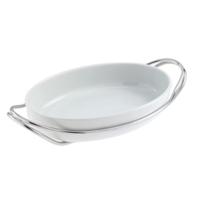 oval porcelan tray with handles 35 cm