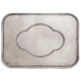 pewter placemat with rounded corners