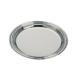 set of 2 bread saucers / coasters in silver-plated metal, English style