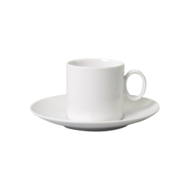 6 cylindrical tea cups with saucers