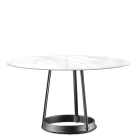 Brut round table Carrara marble
