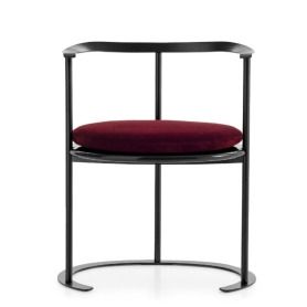 Catilina chair metal grey & bordeaux veltet Mohair