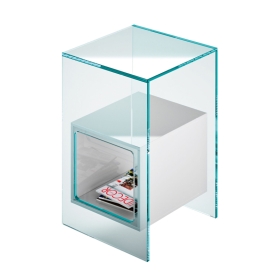 Magique bed side table clear/opal white