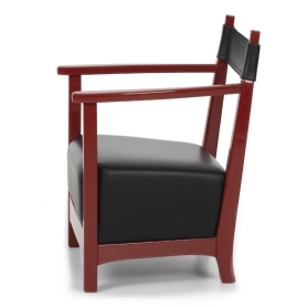 Chinotto leather armchair