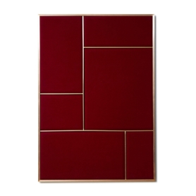 Nouveau Large pannello tessile decorativo e fonoassorbente Rouge noir