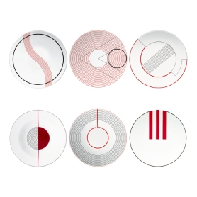set of 6 dessert plates cm 21