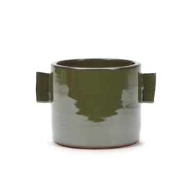 glazed ceramic pot h cm 12