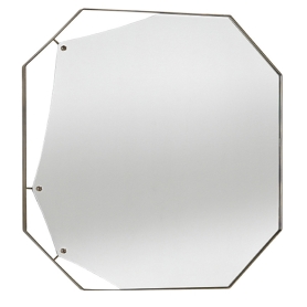 wall mirror with brass frame
