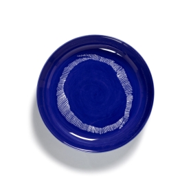 Piatto fondo Feast lapis lazuli swirl-stripes white cm 22
