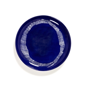 Piatto frutta Feast lapis lazuli swirl-stripes white cm 22,5