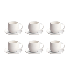 6 espresso cups with saucers