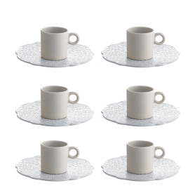 6 coffee cups with saucers