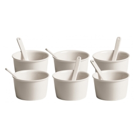 6 ice cream bowls with spoons