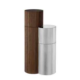 2 Granville salt & pepper mills walnut and silver coated