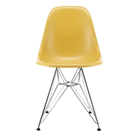 Eames fiberglass chair DSR chrome/light ochre
