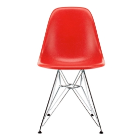 Eames plastic chair DSR chrome/classic red