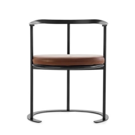 Catilina chair metal grey & leather Koto/Kasia