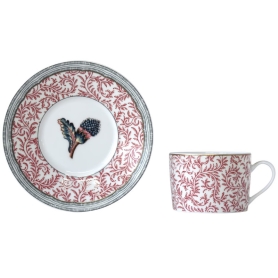 2 teacups with saucers