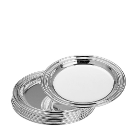 set of 6 bread plates in silver-plated metal,