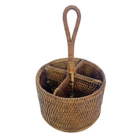 rattan cutlery holder