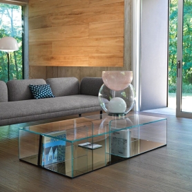 Quadra - Trasparent coffee table mirror base