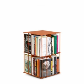 revolving bookshelf 33x33 h 52 cm terracotta color
