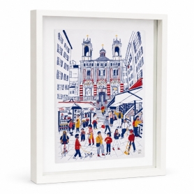 Piazza Banchi - stampa con cornice cm 28x35