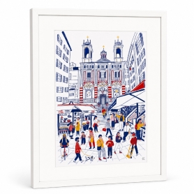 Piazza Banchi - stampa con cornice cm 35x50