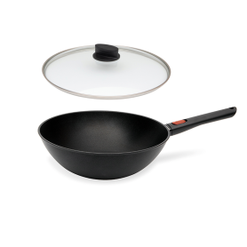 wok antiaderente eco-lite cm 30 con manico removibile e coperchio