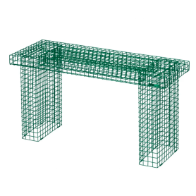 wire bench green cm 90