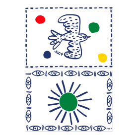 set of 2 placemat oiseau + soleil cm 38x54