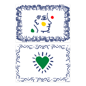set of 2 placemat portrait + coeur cm 38x54