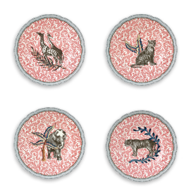 4 assorted dessert plates cm 21