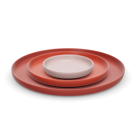 Trays set of 3 pieces red