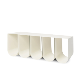 Curved bench matt beige