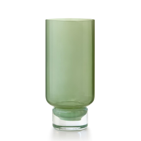 vaso Clessidra verde opalino cm 30