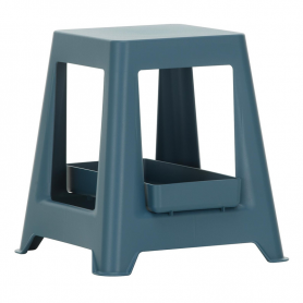 Chap stool with tray brick Sea blue