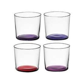 set of 4 glasses red tones