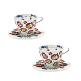 coppia tazza cappuccino con piatto Anemone Milk