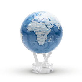 mappamondo politico a rotazione perpetua azzurro e bianco D 15,2 cm