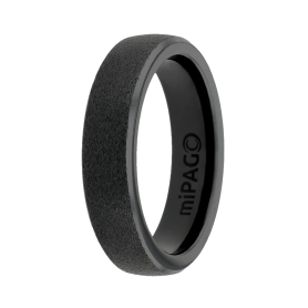 Black Rough Payment Slim ceramic ring 5 mm