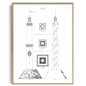 La Lanterna - Phare de GÃªnes 100x140 cm print with frame